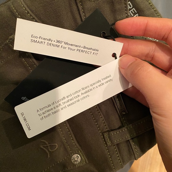 NWT army green DL1961 Florence cropped jeans - Picture 6 of 6